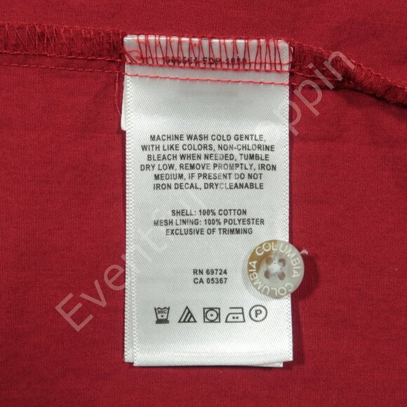 Columbia PFG Alabama Houndstooth Fishing Sport Shirt in Crimson Red Size Medium - Picture 8 of 8